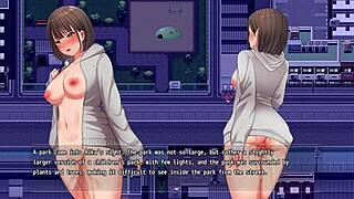 Hidden in the men's bathroom, a girl masturbates