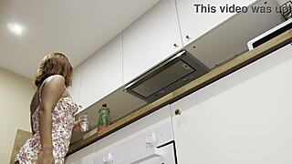 Ever notice a hot redhead Latina showing off in the kitchen?
