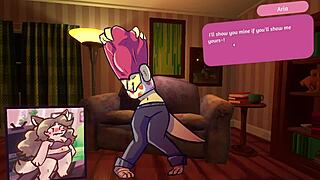 Furry girls strip as the poker game heats up