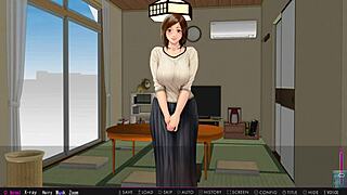 Squirting wife cheats with another man in anime game