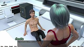 Beautiful shemale mistress dominates in space cartoon