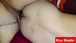 Close-up cum shot of an Indian teen's pussy closeup