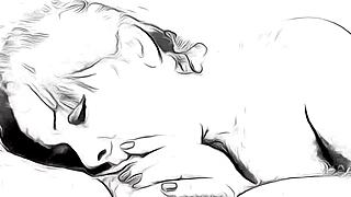 A petite woman gets a facial in this adult cartoon