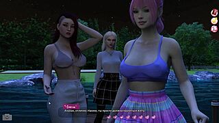 Helping the hot girls in this animated porn video