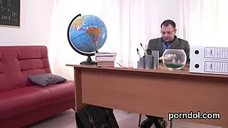 Young college girl gets seduced and fucked by teacher