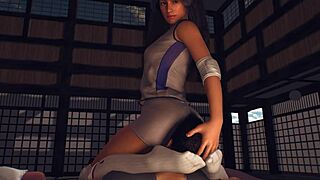 Big breasted femdom dominates during yoga class