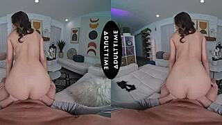 Up close VR with Scarlett Alexis riding Kyle Mason hard