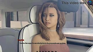 3D cartoon of Asian girl in Matrix Hearts Blue Otter game