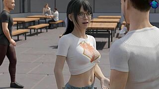 3D cartoon of Asian girl in Matrix Hearts Blue Otter game
