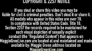 Thick Blonde Maggie Green Fucks Pussy and Dick in Threesome