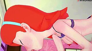 Animated hentai with big-breasted women in 3D cartoon style