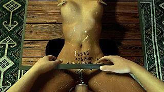 POV-bound hentai whore gets creampied and pisses on cock