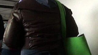 Hell Yeah! Touching Chubby Girl's Brown Nylon Jacket Outdoors