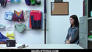 Creepy Security Officer Targets Hot Body Teen in Shop