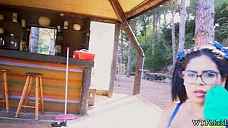 Dirty Spanish maids in lingerie clean the house and themselves