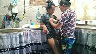Wild lesbian sex with best friend while husband is away
