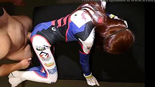 Overwatch Cosplay Alert! Tiny D.Va Moans Loud On A Super Thick Cock, No Mercy From Somegirth!