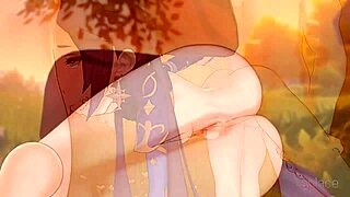 Anime sex video with a missionary position and creampie ending
