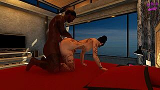 3DXChat game continues: deepthroat and creampie action