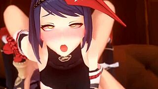 Anime sex video with a missionary position and creampie ending