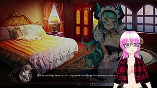 3D animated game with Lin the ice dragon in a hot scene