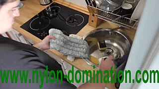 Nylon Domina Trains Her Housewife in Strict Femdom Sessions. Humiliation and Control Take Over.