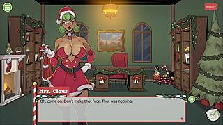 3D game of sexy Mrs. Santa teasing with anal plug