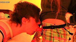Boyfriend in strapon domination by his Mistress