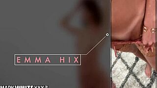 Emma Hix in a hardcore threesome scene with deep throat action