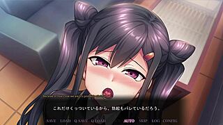 Visual novel and anime style erotic game with subtitles