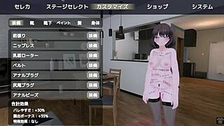 Public self-pleasure of an anime babe in a transparent coat