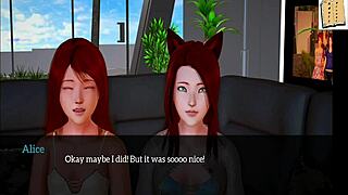 3D animated anime: walkthrough of the sex game My new family 184