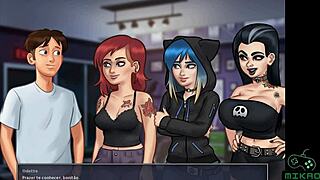 Gamer and rock chick combo in Summertime Saga