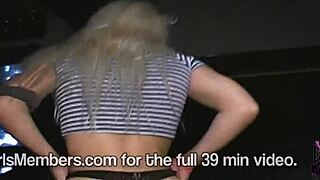 Public contest of sexy lingerie and panty wearing women twerking and flashing their tits