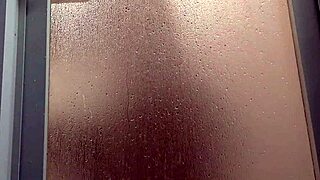 Tall blonde Japanese strips naked