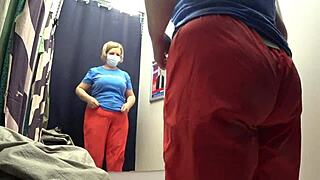 Big ass in white panties in the dressing room