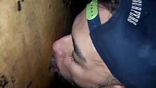 Big cock Brazilian gay orgy with glory hole action