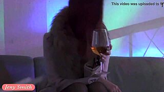 Stocking clad Jeny teases, gets undressed in a night club