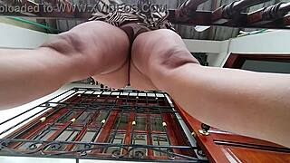 Tanga Trapped Deep Inside Her Tight Spot, So Hot!