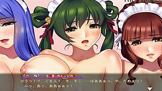 The final scene of the Japanese visual novel Maid-san to Boin Game with an orgy and English subtitles