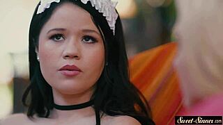 Beautiful woman gets a three woman fuckfest in a role play game