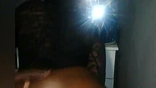 Black beauty gets pounded in doggy style with a big cock