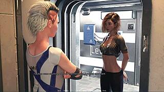 Horny blonde breast friend gives wet blowjob in sexy outfit for Projekt Passion