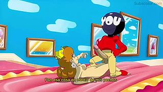 Peach and Daisy’s hot lesbian scene in Spanish subtitles