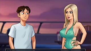 Big tits and ass get pounded in summer game