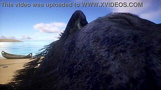 Two gay men having sex while looking like animals in the wilderness