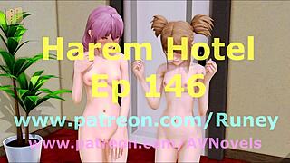 Visual novel and gameplay of Harem Hotel on PC