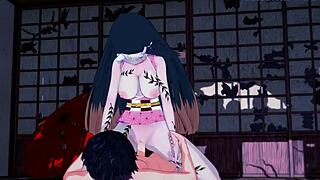 Nezuko, Daki, Tanjiro in Wild Demon Slayer Hentai Sex!
