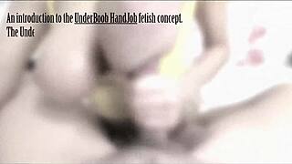 Underboob handjob with bouncing big boobs by Amedee Vause in slow motion