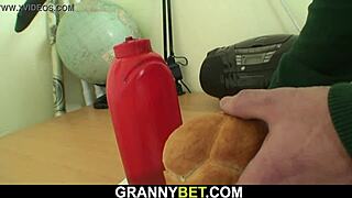 Blonde Big-Boobs Granny Snagged for Cafe Hook-Up